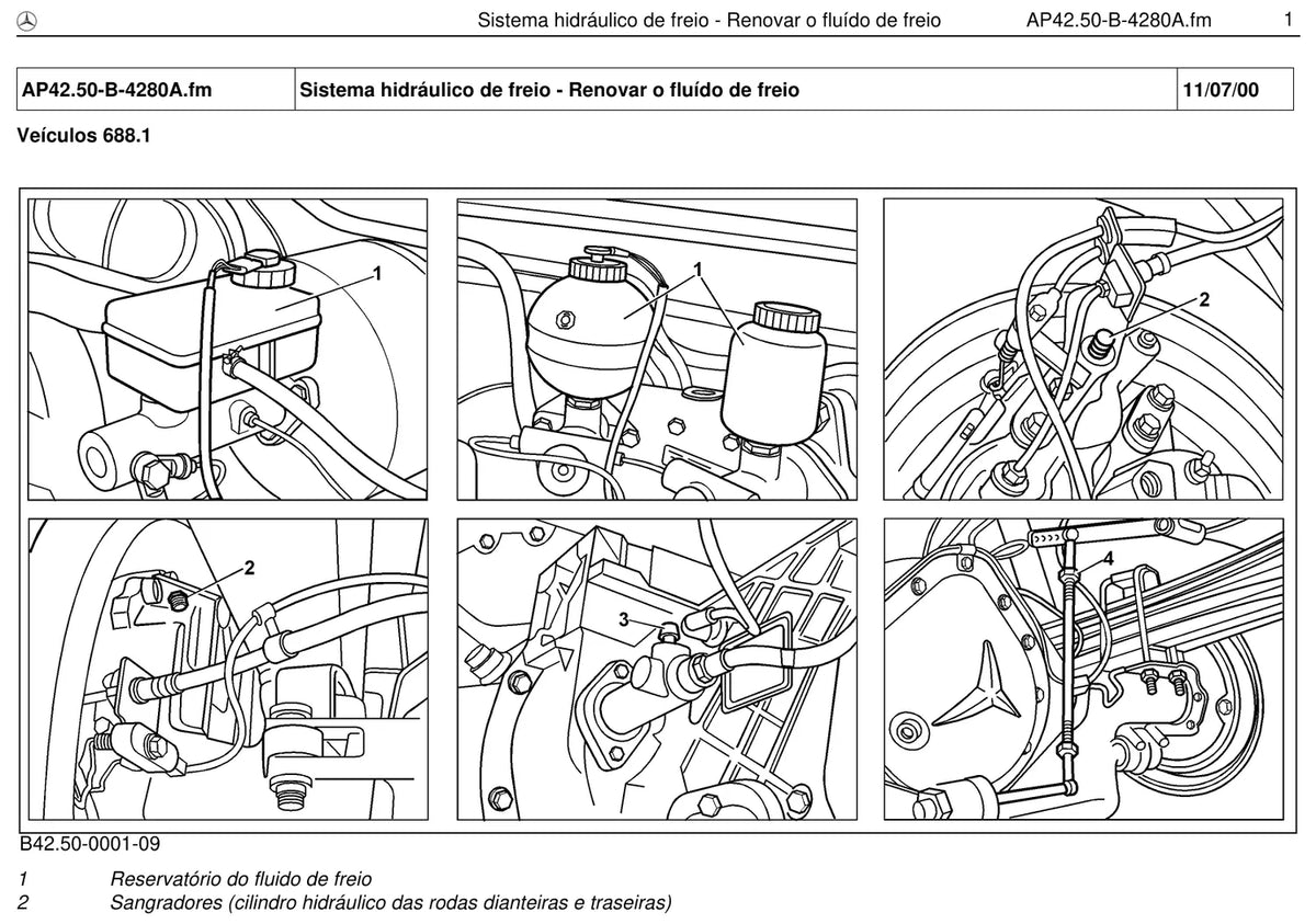 Página do manual de oficina Mercedes-Benz 809