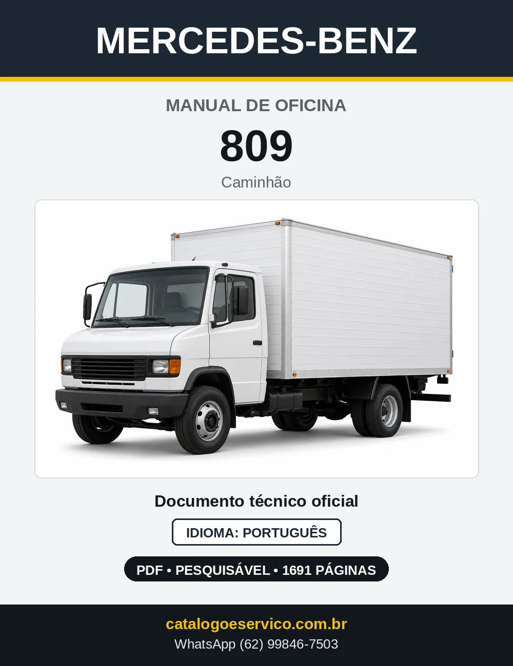 Capa do manual de oficina Mercedes-Benz 809