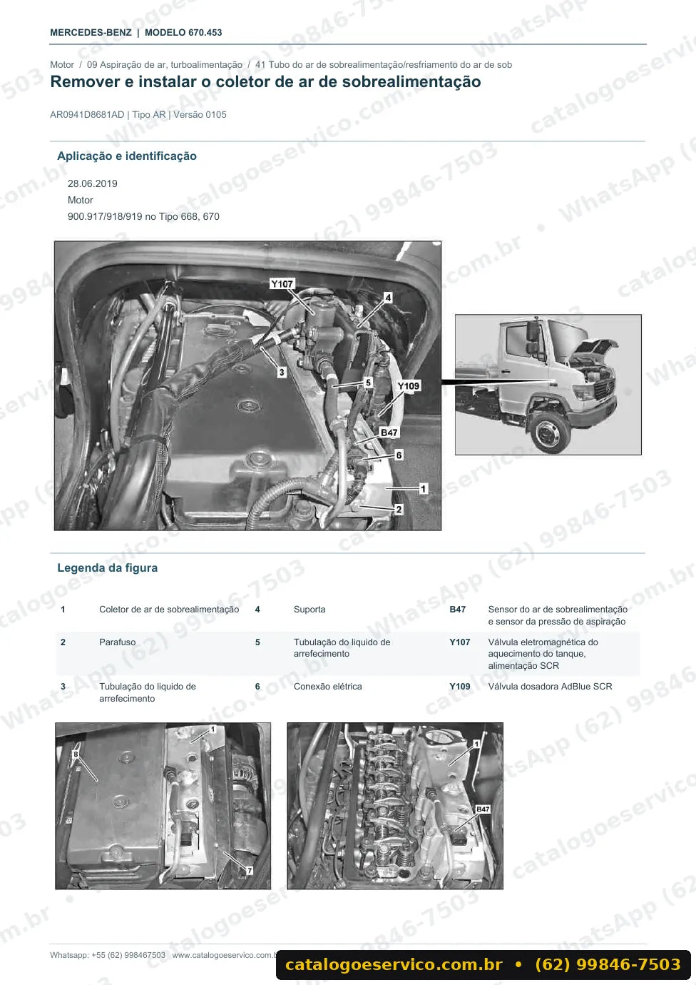 Página de procedimento do manual de oficina Mercedes-Benz 813 DA (Micro-ônibus)