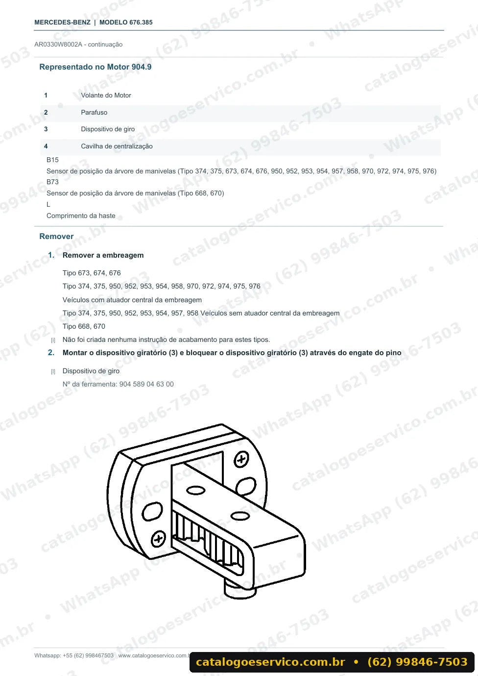 Página de procedimento do manual de oficina Mercedes-Benz 817