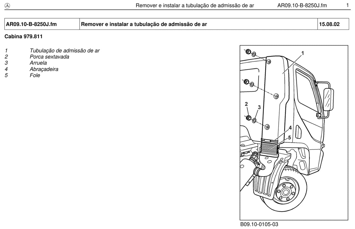 Página do manual de oficina Mercedes-Benz 915 (3 versões)