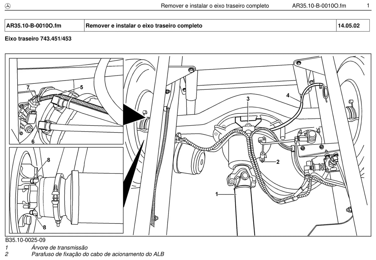 Página do manual de oficina Mercedes-Benz 915 (3 versões)