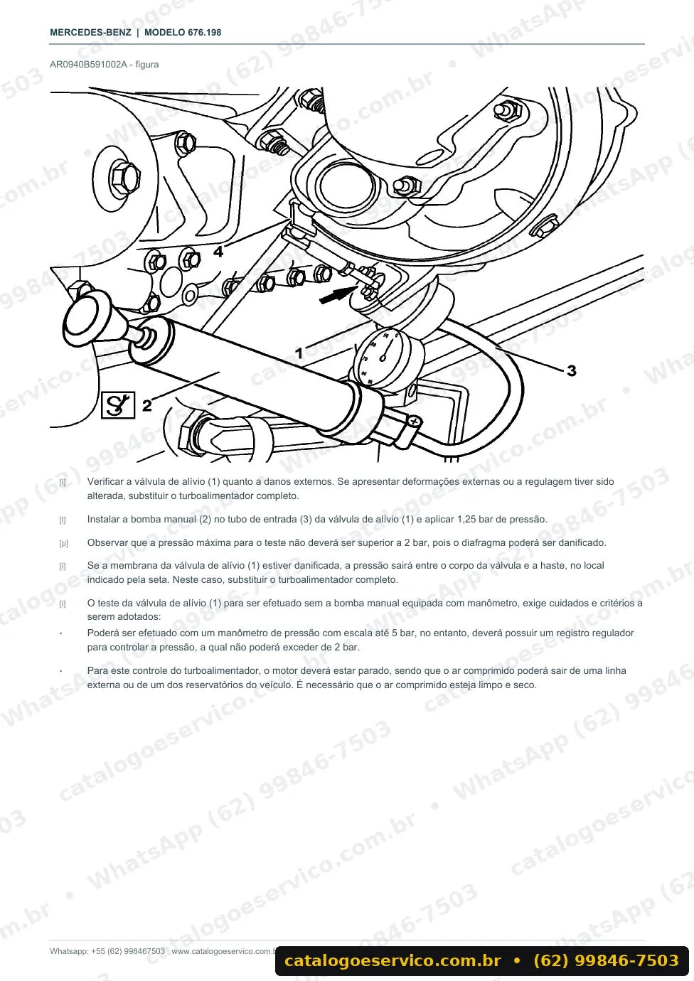 Página de procedimento do manual de oficina Mercedes-Benz 917 AF / AK / K / KO