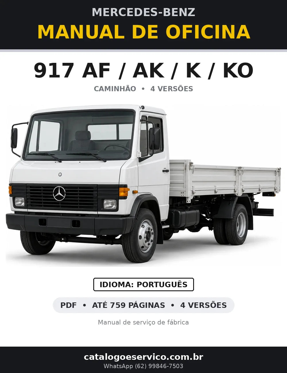 Capa do manual de oficina Mercedes-Benz 917 AF / AK / K / KO