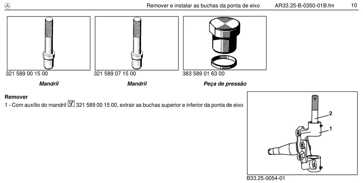 Página do manual de oficina Mercedes-Benz 917 (5 versões)