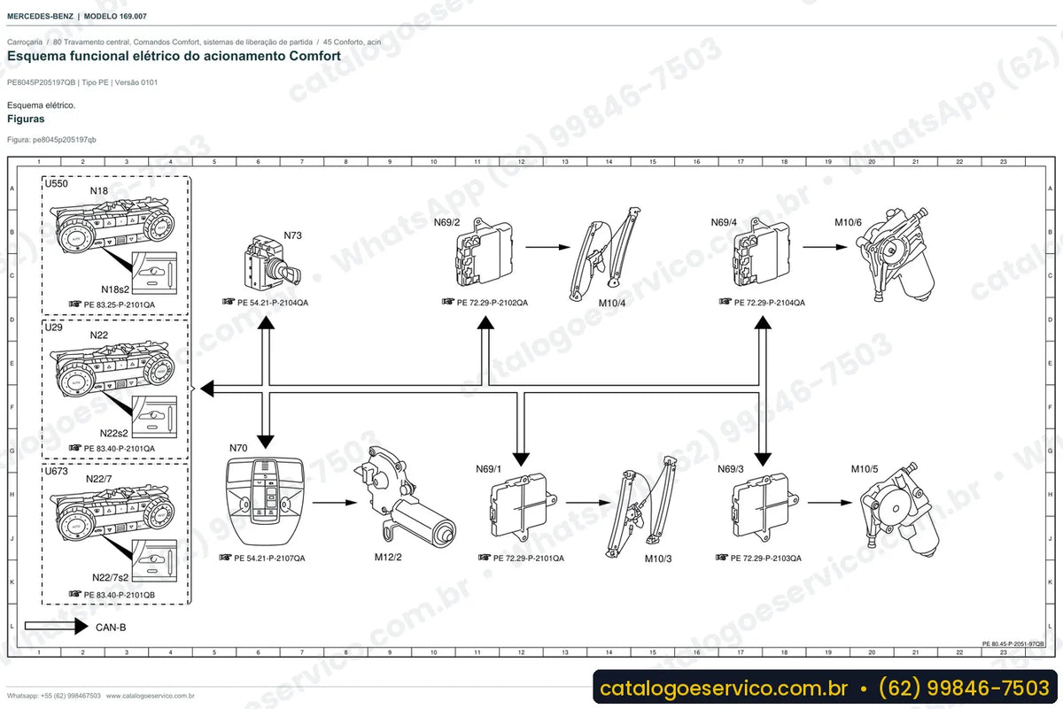 Página de esquema elétrico do manual Mercedes-Benz A 180 (W169)