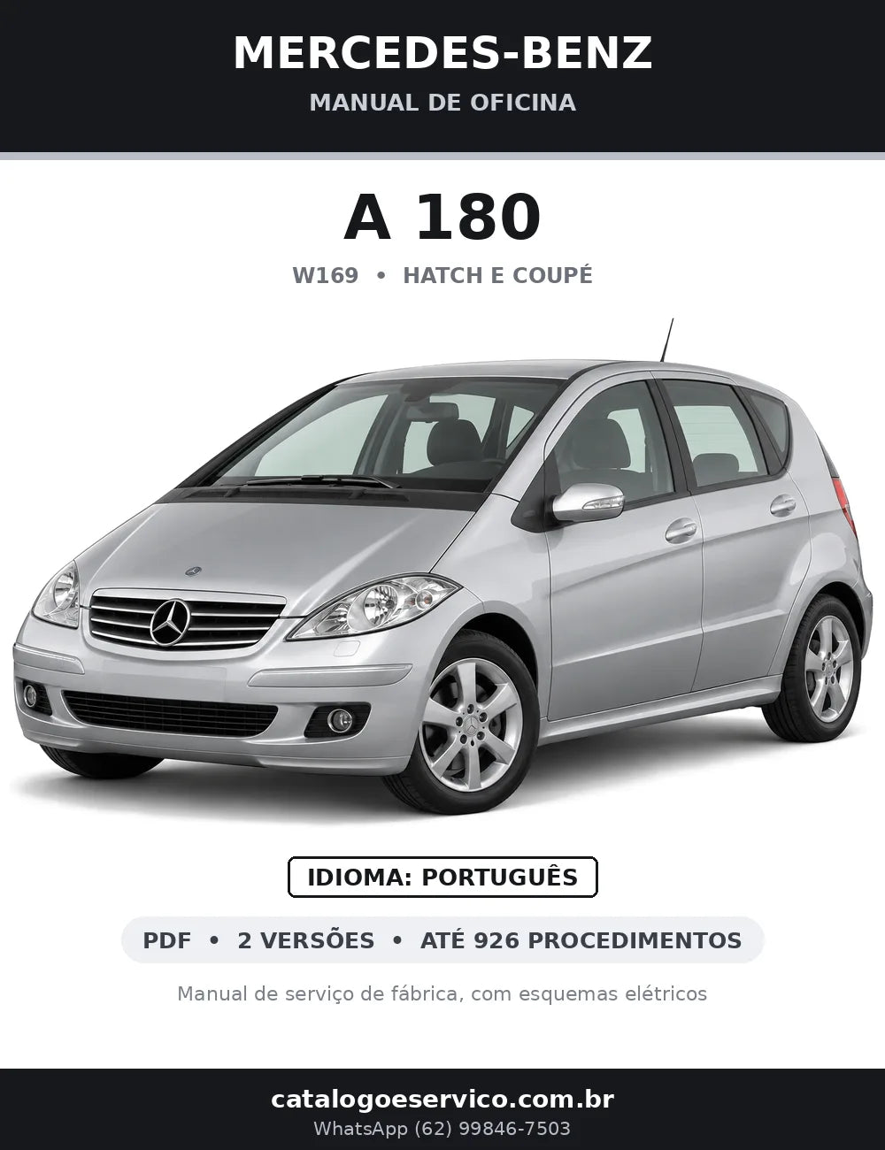 Capa do manual de oficina Mercedes-Benz A 180 (W169)