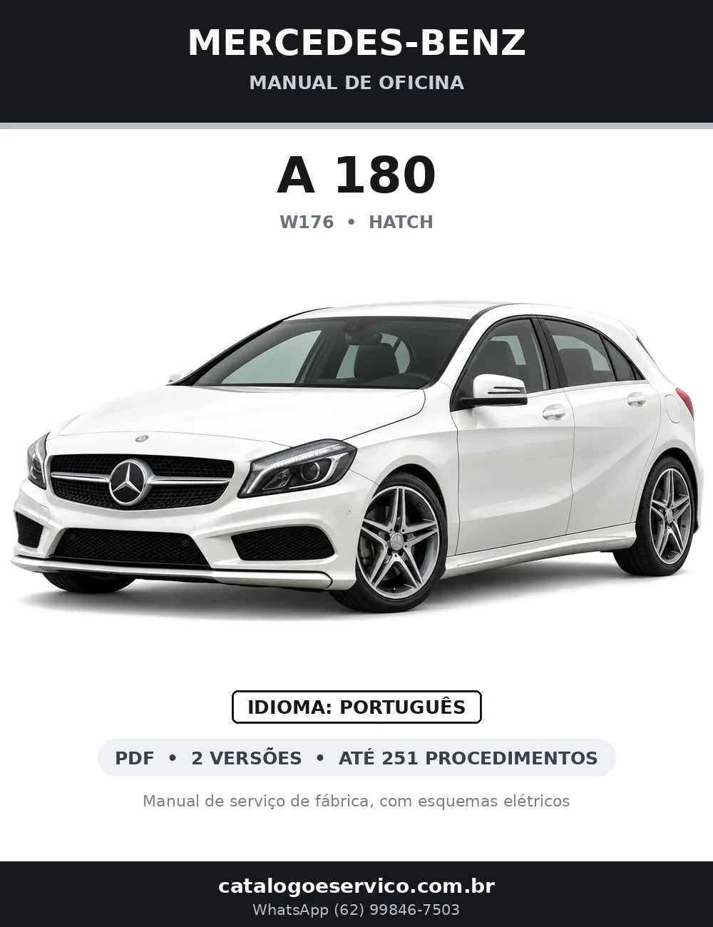 Capa do manual de oficina Mercedes-Benz A 180 (W176)
