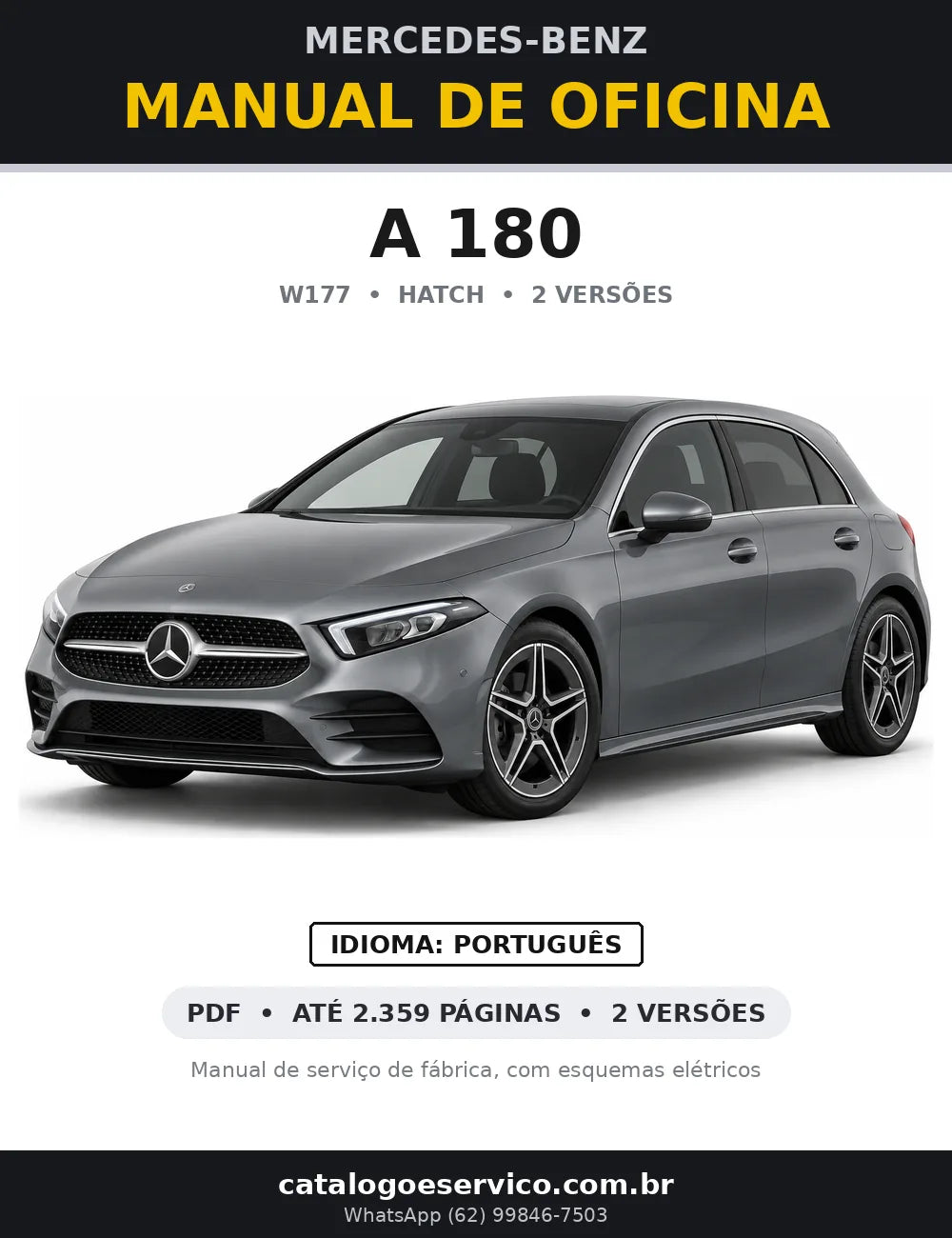 Capa do manual de oficina Mercedes-Benz A 180 (W177)
