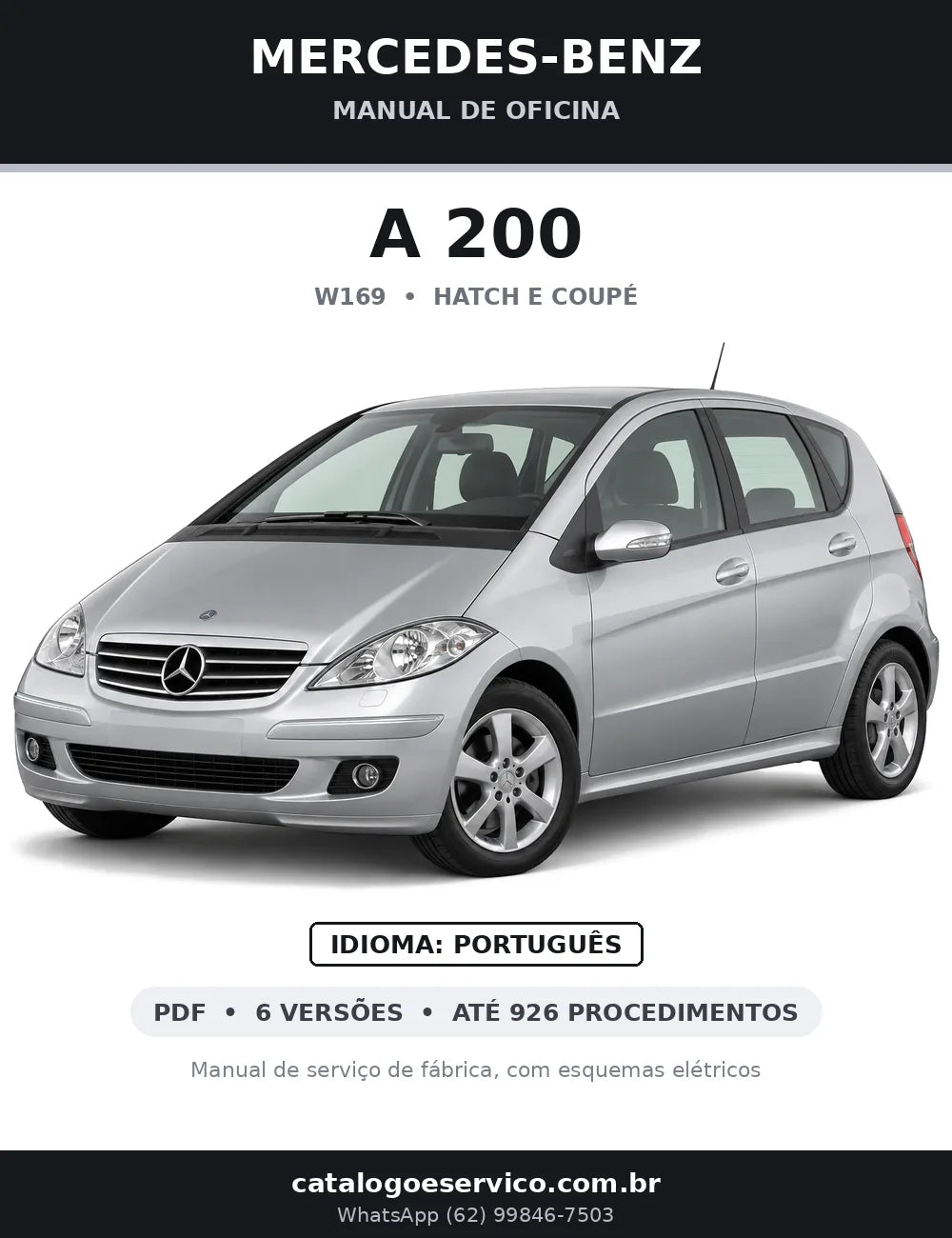 Capa do manual de oficina Mercedes-Benz A 200 (W169)