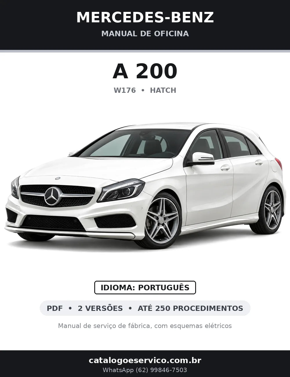 Capa do manual de oficina Mercedes-Benz A 200 (W176)