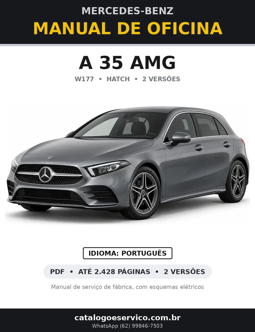 Capa do manual de oficina Mercedes-Benz A 35 AMG (W177)