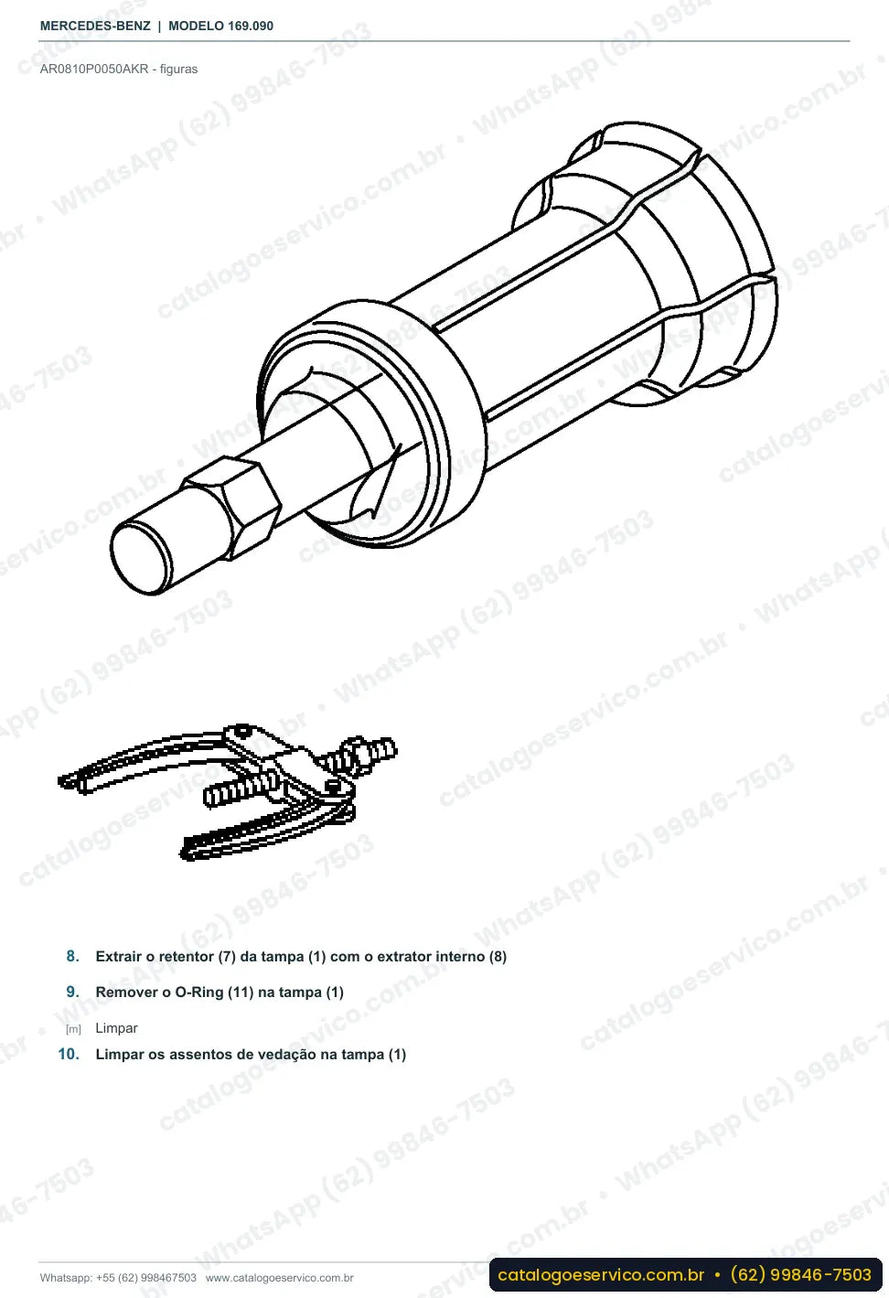 Página de procedimento do manual de oficina Mercedes-Benz A E-CELL (W169)
