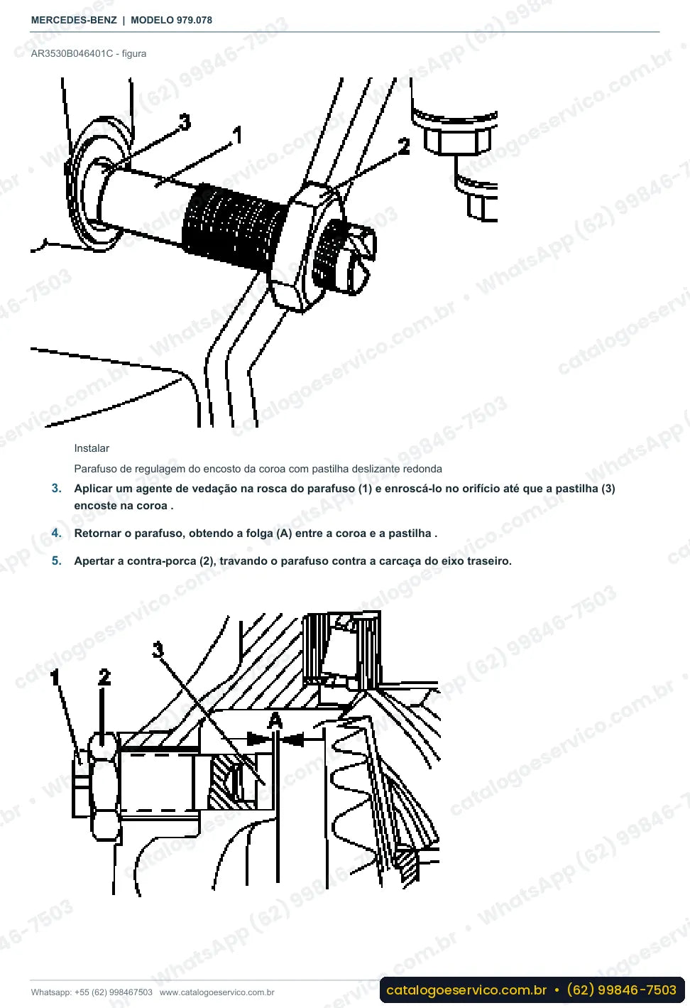 Página de procedimento do manual de oficina Mercedes-Benz Accelo 1016