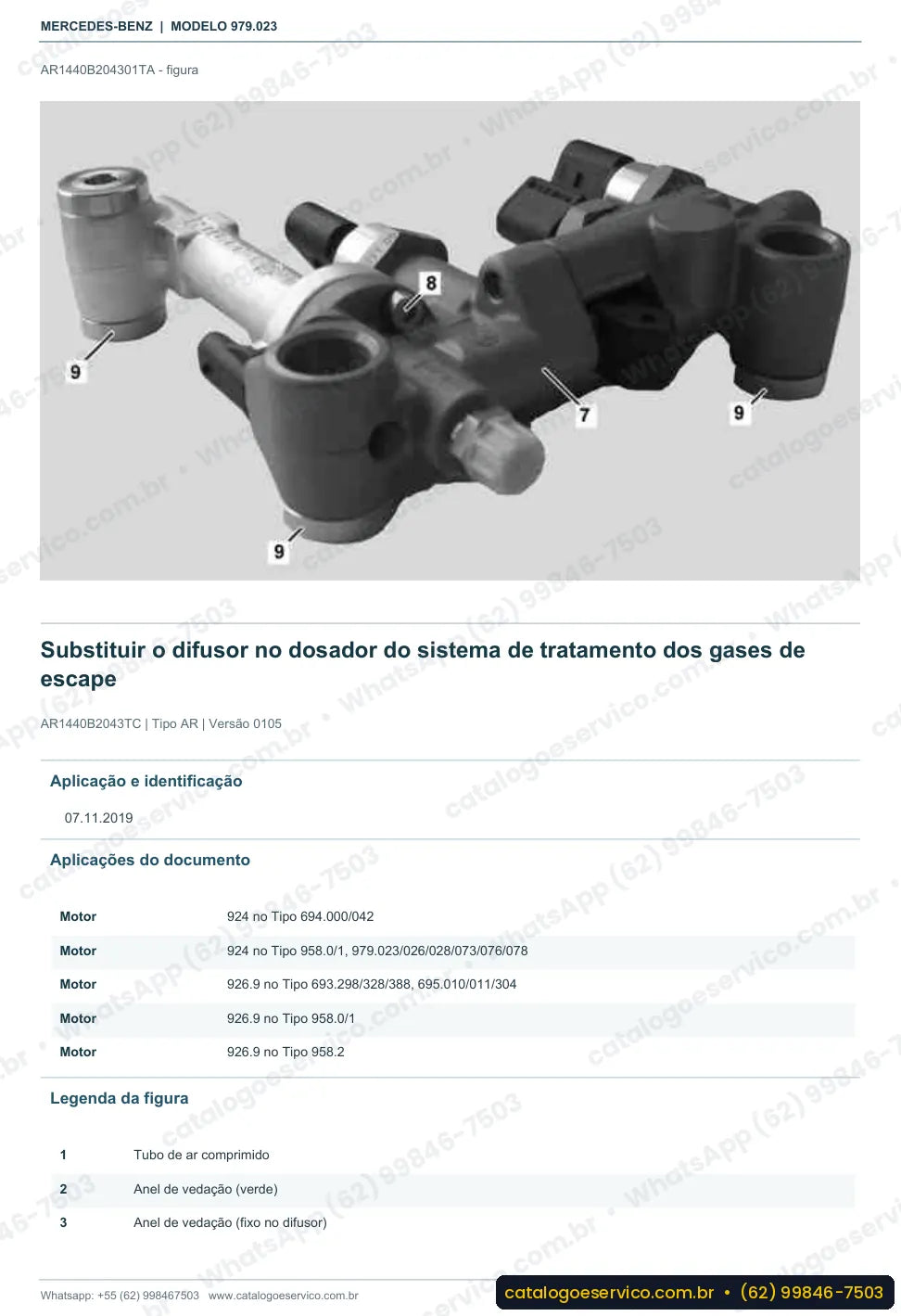 Página de procedimento do manual de oficina Mercedes-Benz Accelo 815