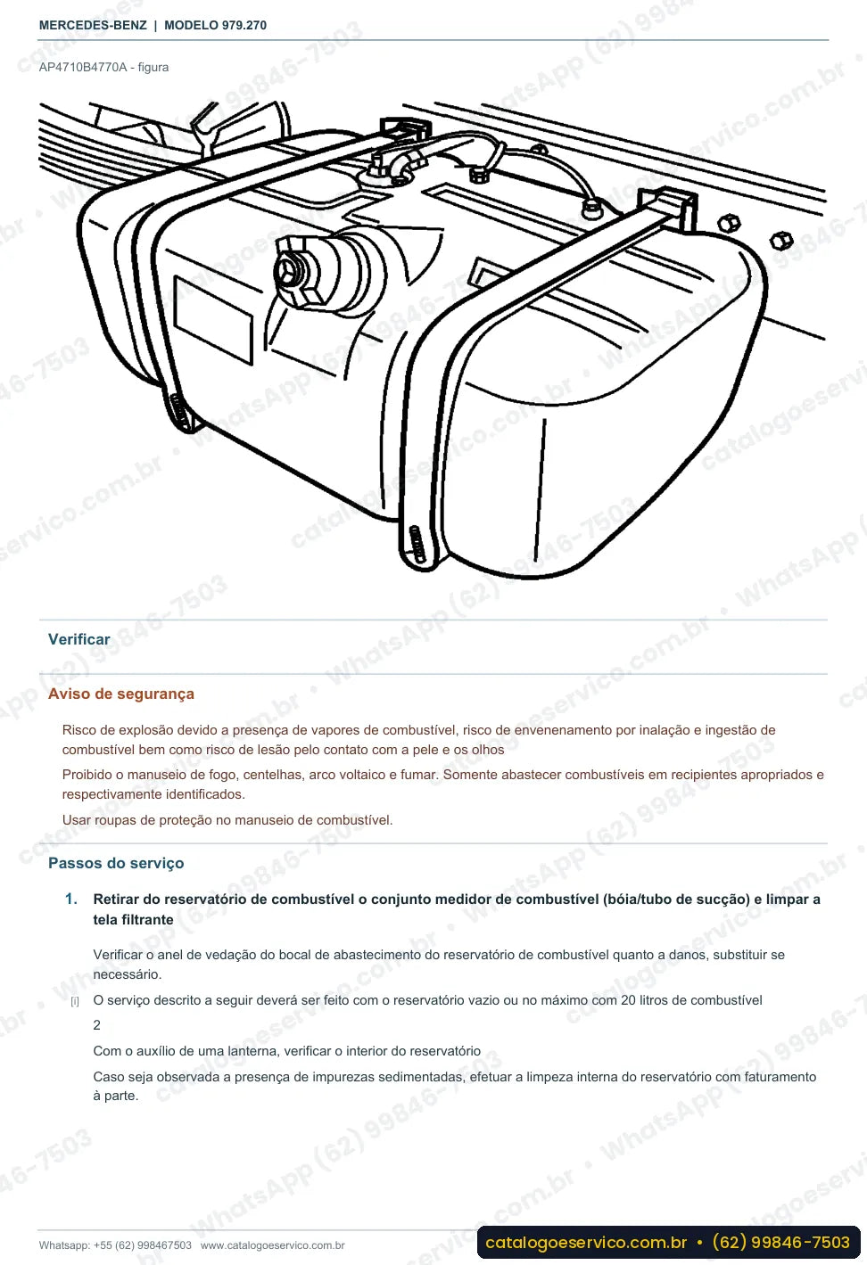 Página de procedimento do manual de oficina Mercedes-Benz Accelo LO 712