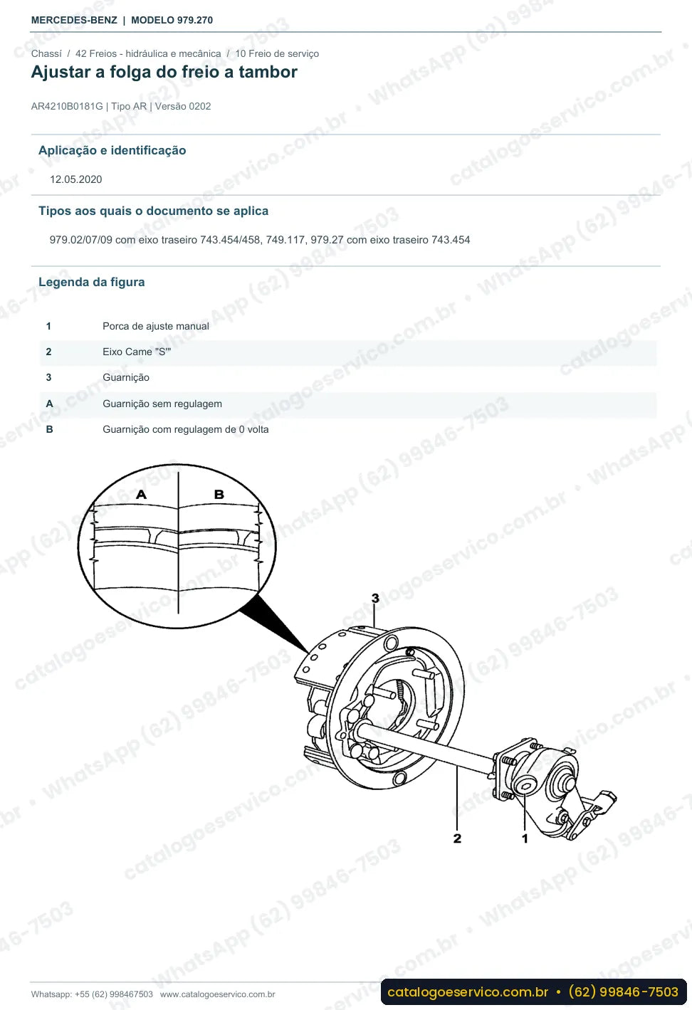 Página de procedimento do manual de oficina Mercedes-Benz Accelo LO 712