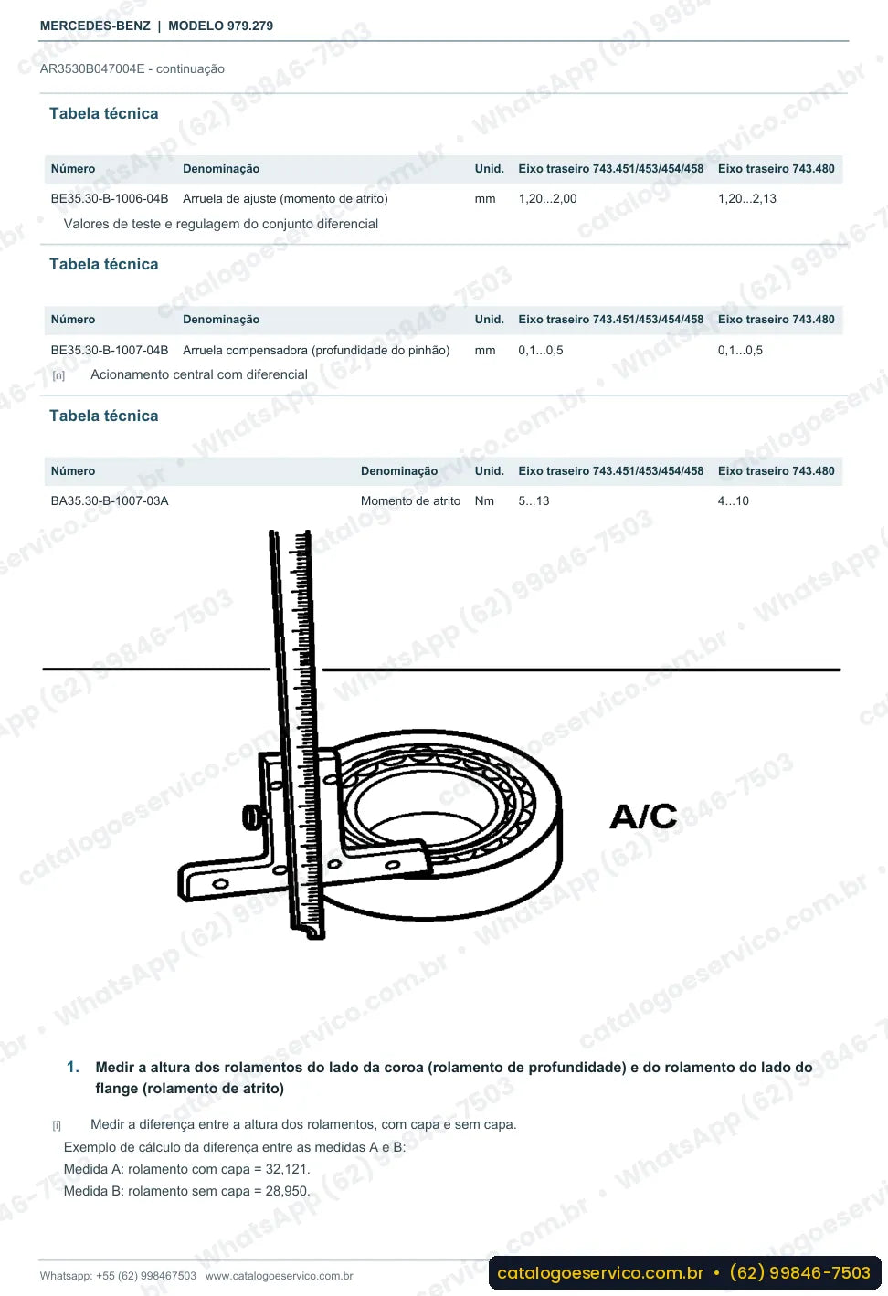 Página de procedimento do manual de oficina Mercedes-Benz Accelo LO 915