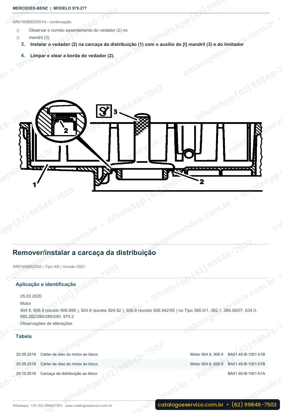 Página de procedimento do manual de oficina Mercedes-Benz Accelo LO 916