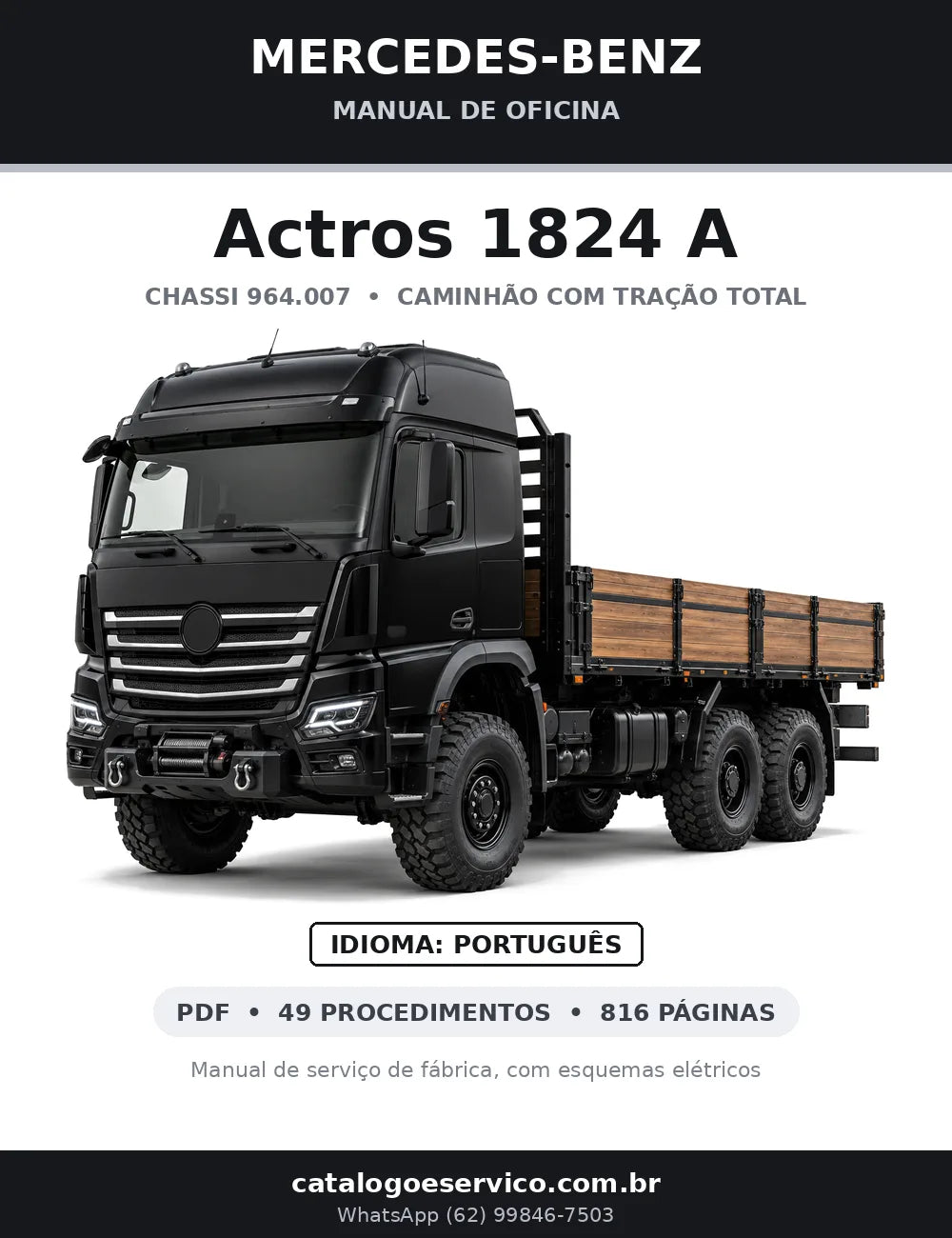 Capa do manual de oficina Mercedes-Benz Actros 1824 A