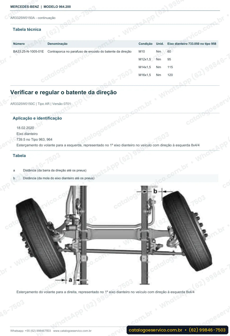 Página de procedimento do manual de oficina Mercedes-Benz Actros 1824 K
