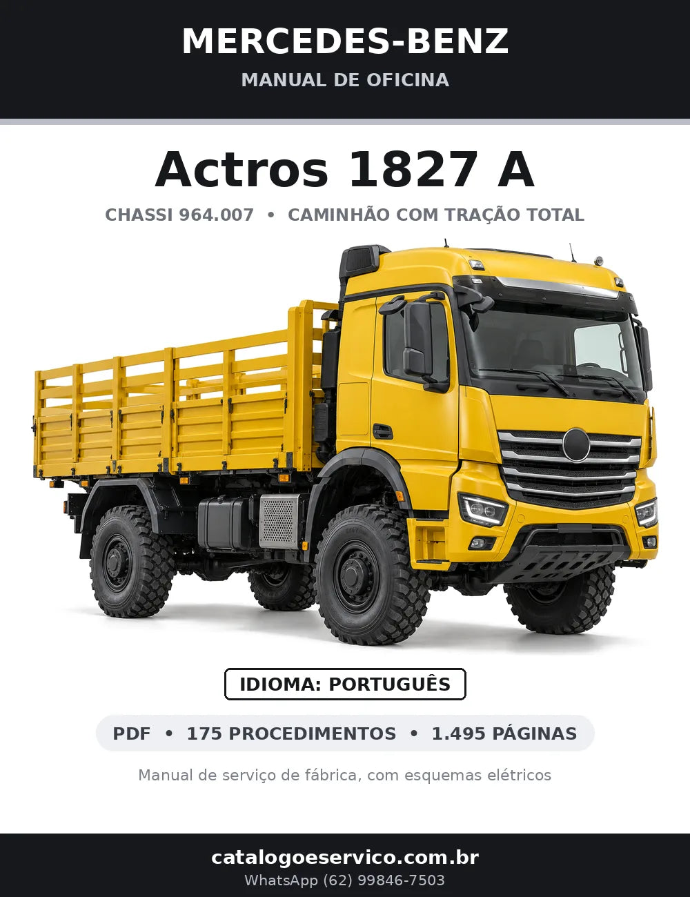 Capa do manual de oficina Mercedes-Benz Actros 1827 A