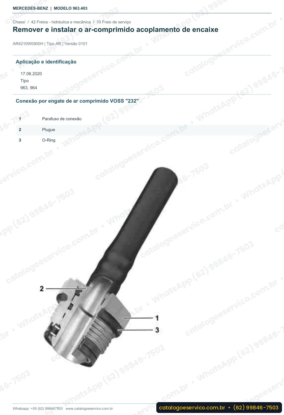 Página de procedimento do manual de oficina Mercedes-Benz Actros 1832 LS