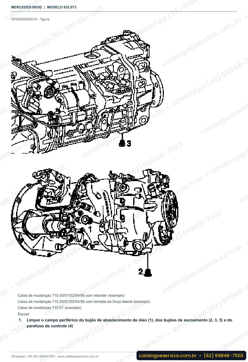 Página de procedimento do manual de oficina Mercedes-Benz Actros 1835 AK