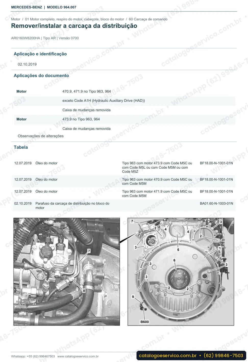 Página de procedimento do manual de oficina Mercedes-Benz Actros 1842 A
