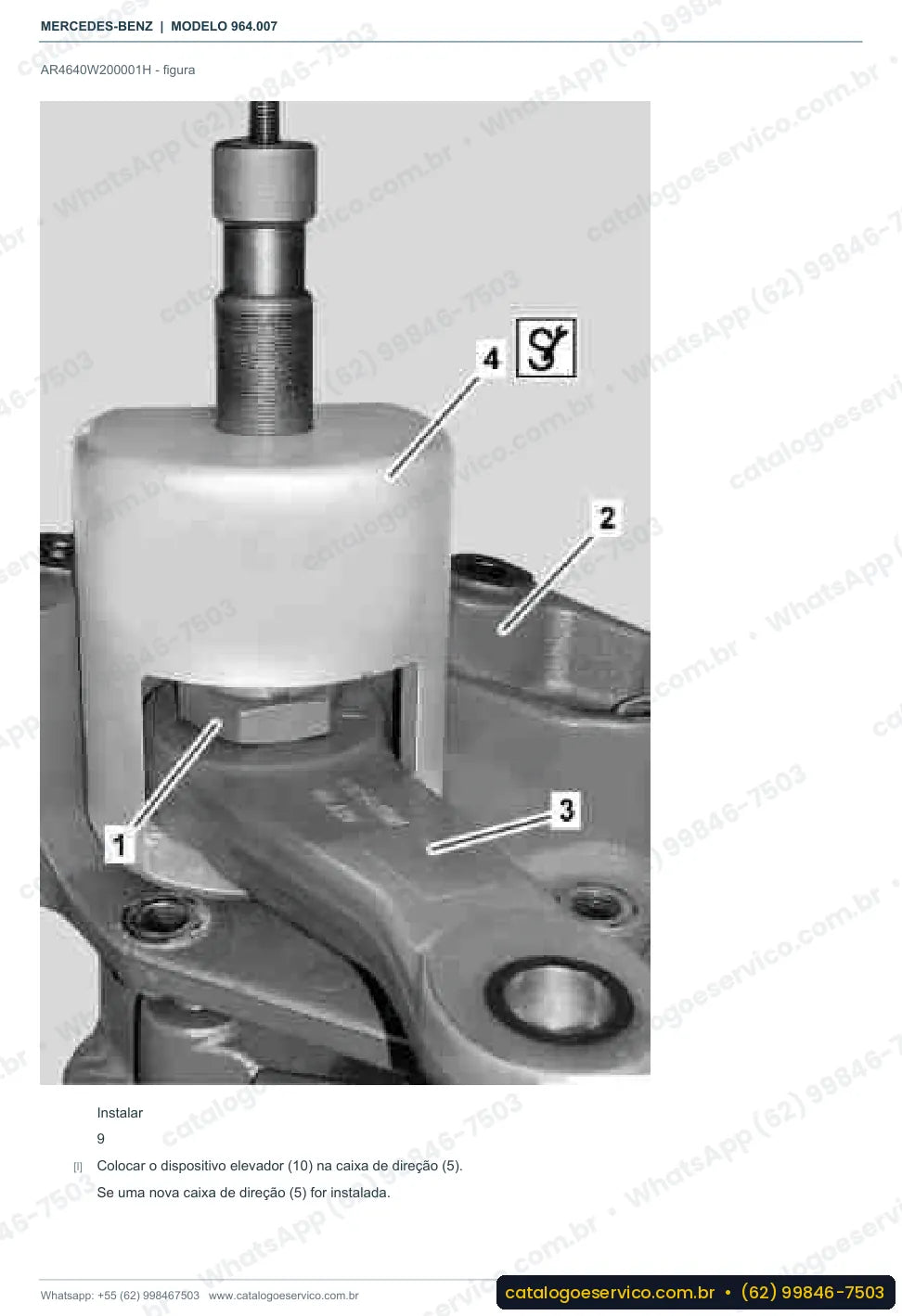 Página de procedimento do manual de oficina Mercedes-Benz Actros 1842 A
