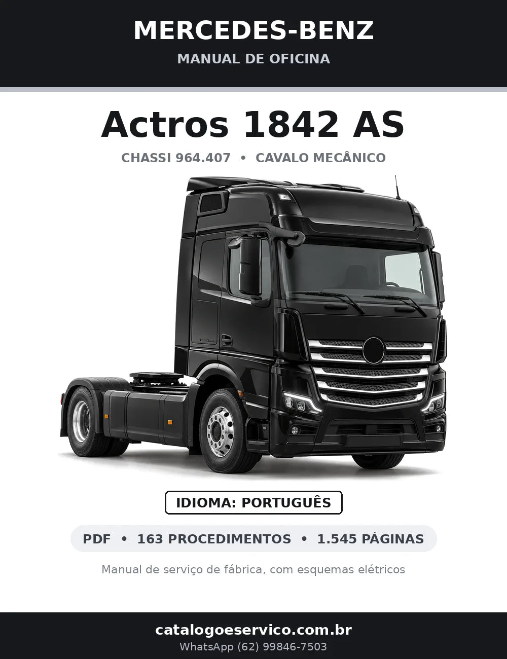 Capa do manual de oficina Mercedes-Benz Actros 1842 AS