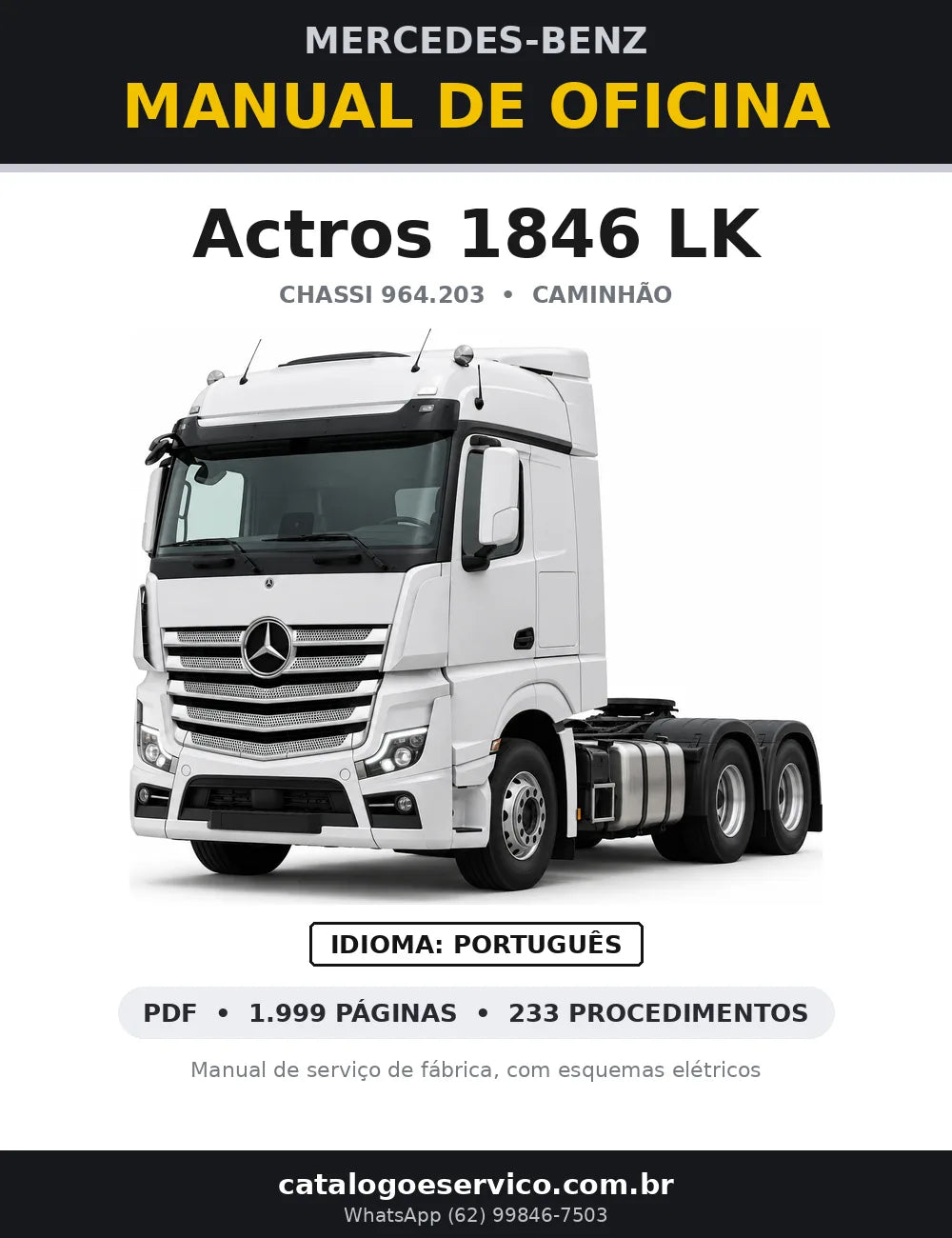 Capa do manual de oficina Mercedes-Benz Actros 1846 LK