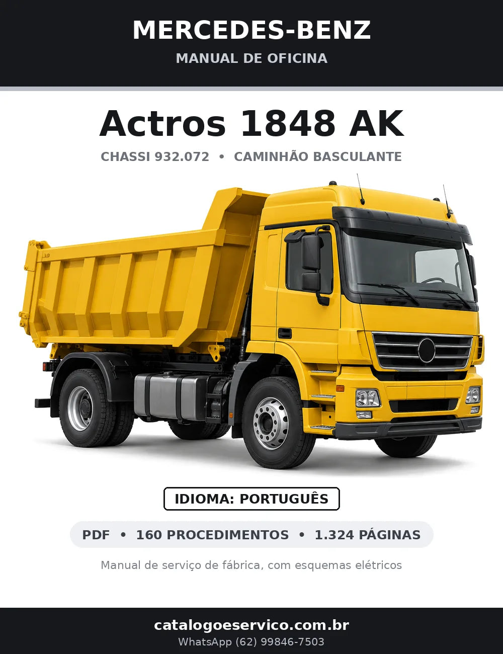 Capa do manual de oficina Mercedes-Benz Actros 1848 AK