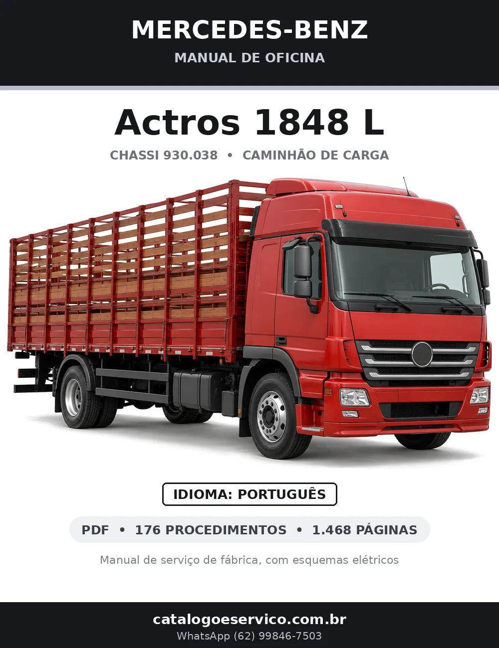 Capa do manual de oficina Mercedes-Benz Actros 1848 L