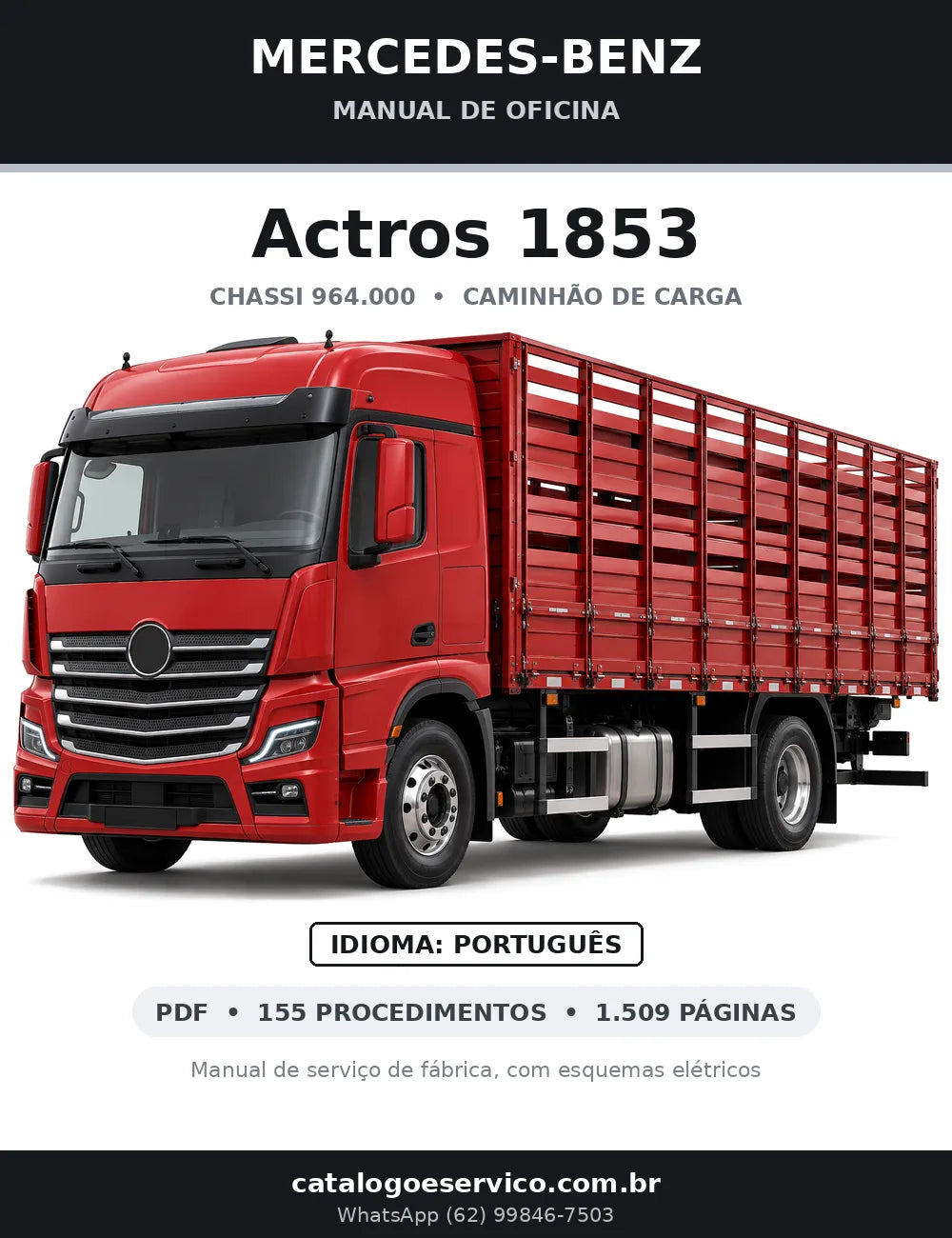 Capa do manual de oficina Mercedes-Benz Actros 1853