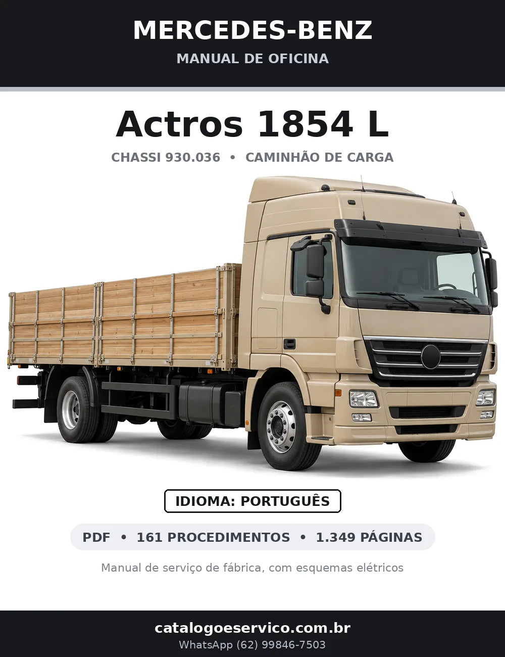 Capa do manual de oficina Mercedes-Benz Actros 1854 L