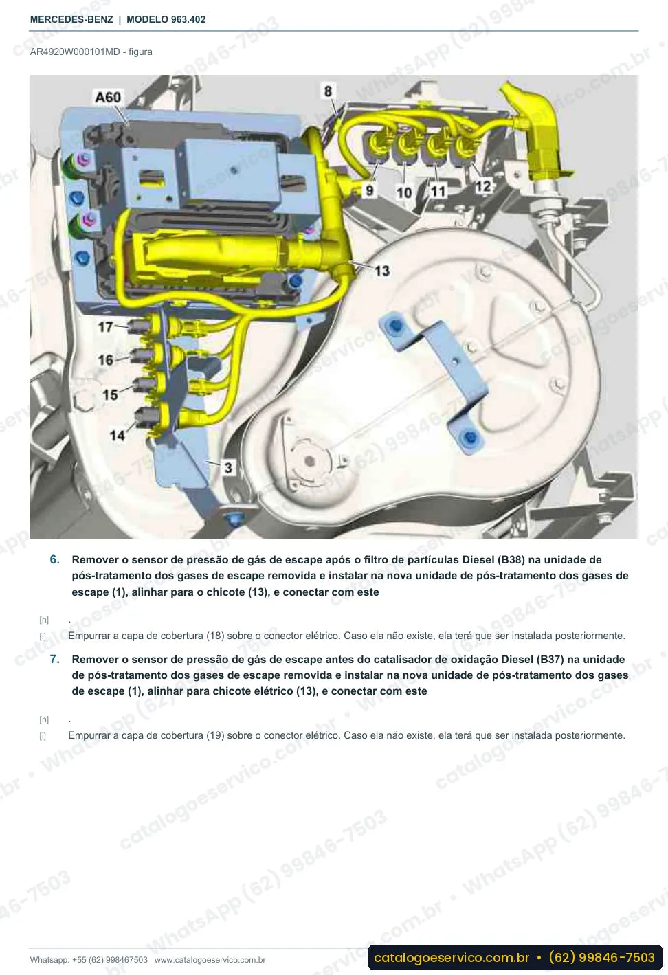 Página de procedimento do manual de oficina Mercedes-Benz Actros 2024 LS