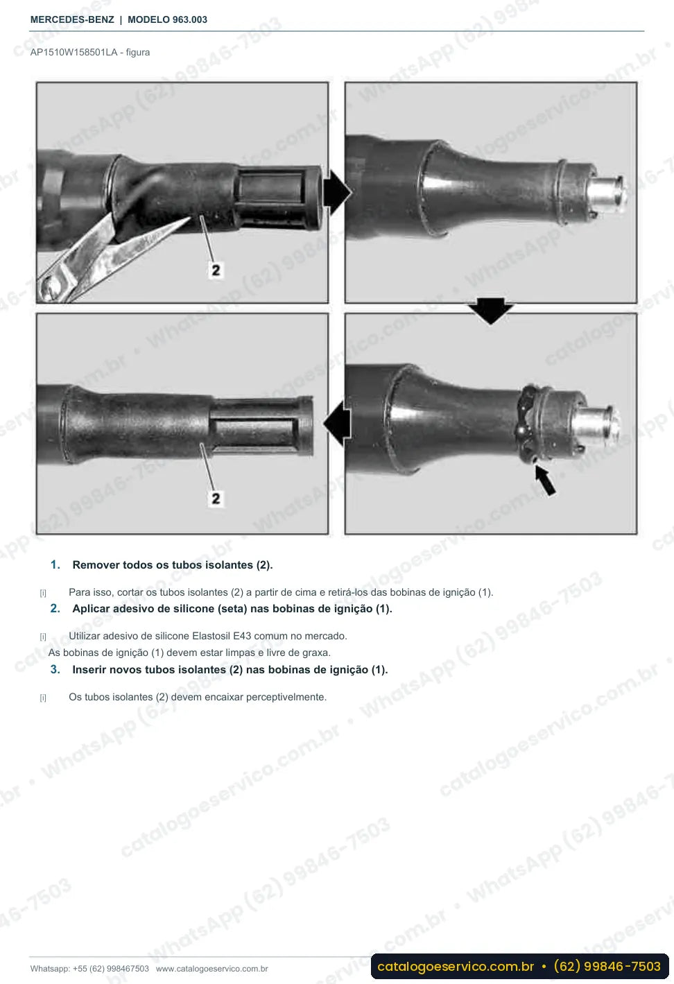 Página de procedimento do manual de oficina Mercedes-Benz Actros 2030