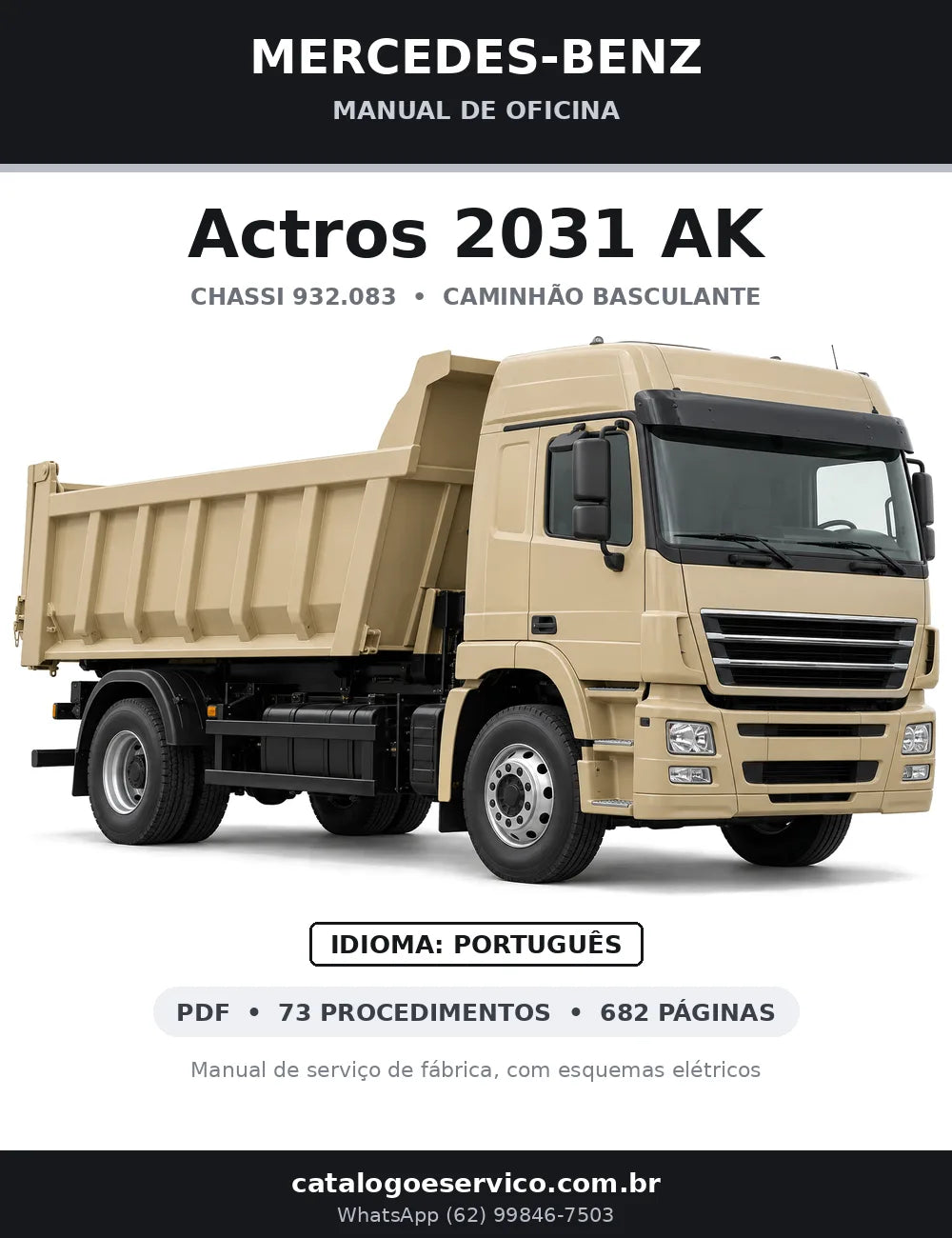 Capa do manual de oficina Mercedes-Benz Actros 2031 AK