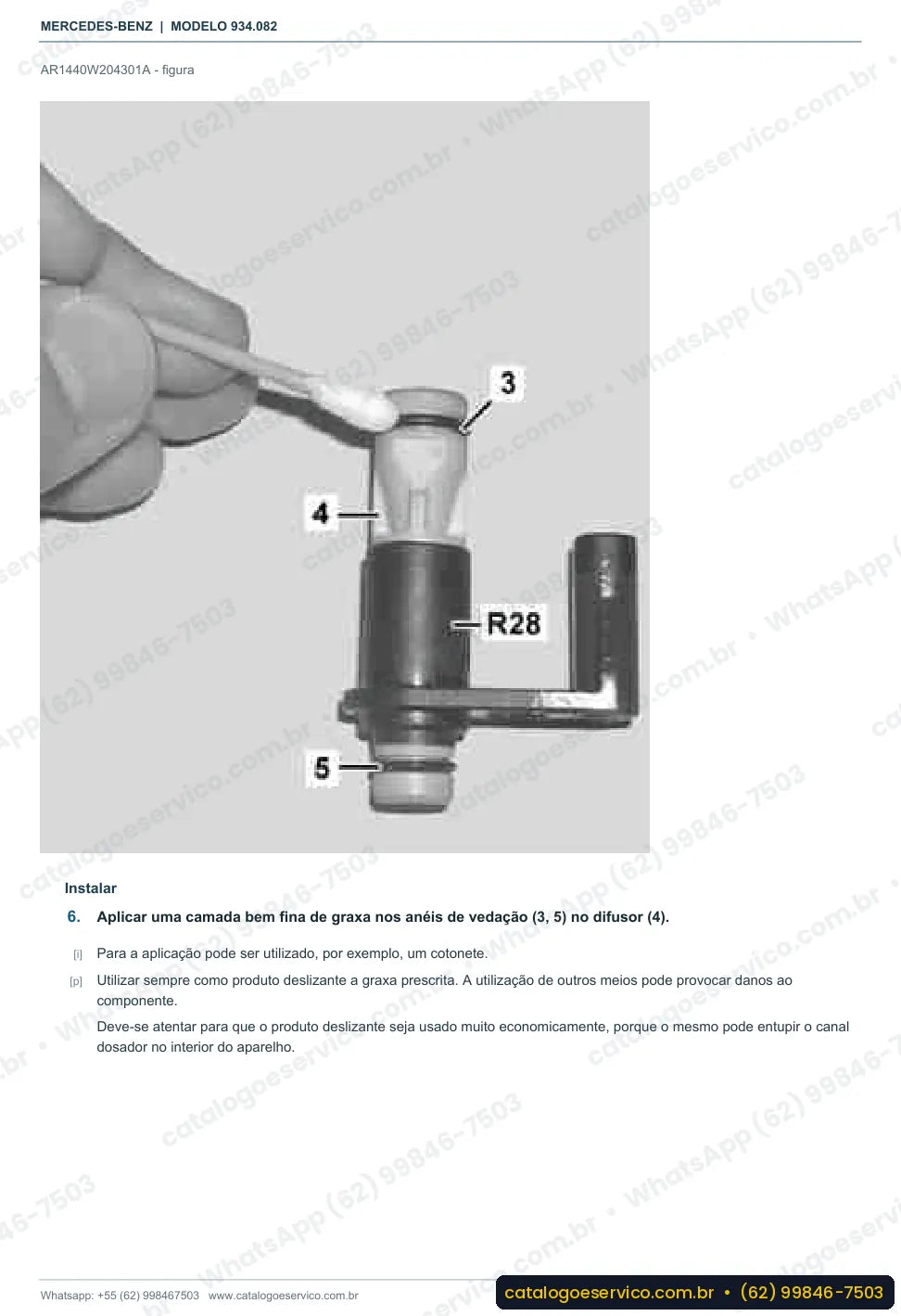 Página de procedimento do manual de oficina Mercedes-Benz Actros 2031 AS
