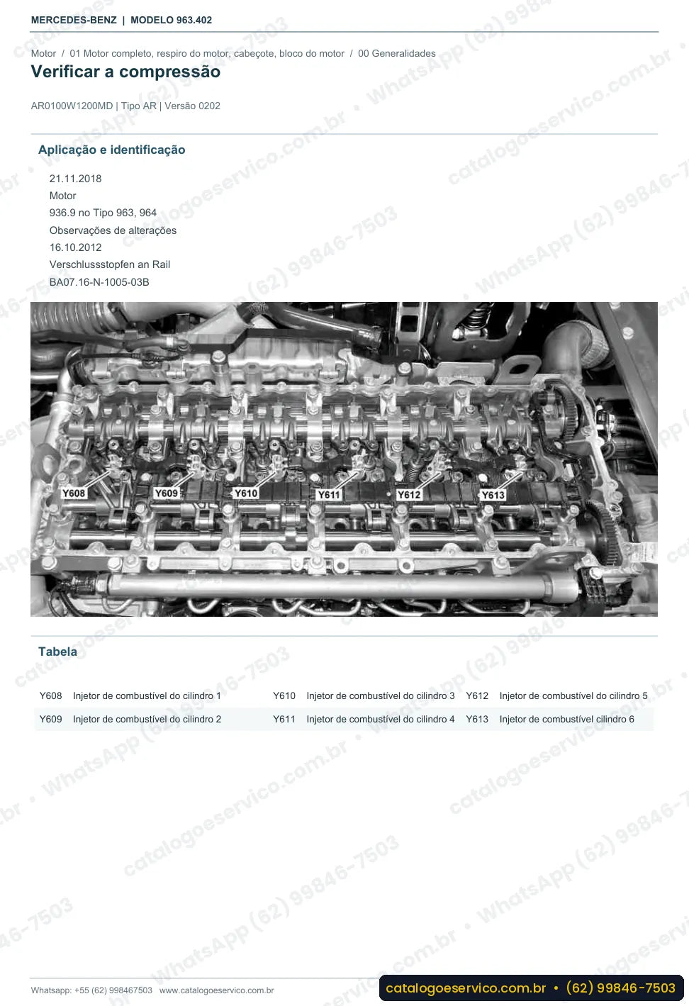 Página de procedimento do manual de oficina Mercedes-Benz Actros 2032 LS
