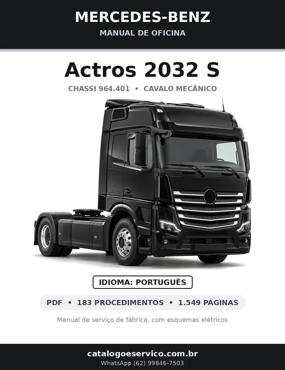 Capa do manual de oficina Mercedes-Benz Actros 2032 S