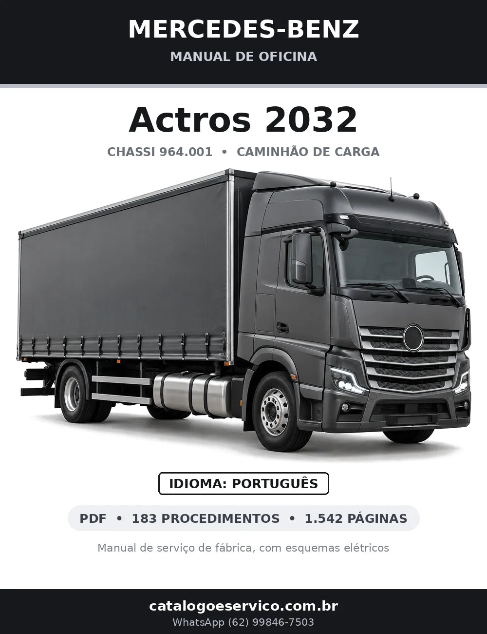 Capa do manual de oficina Mercedes-Benz Actros 2032