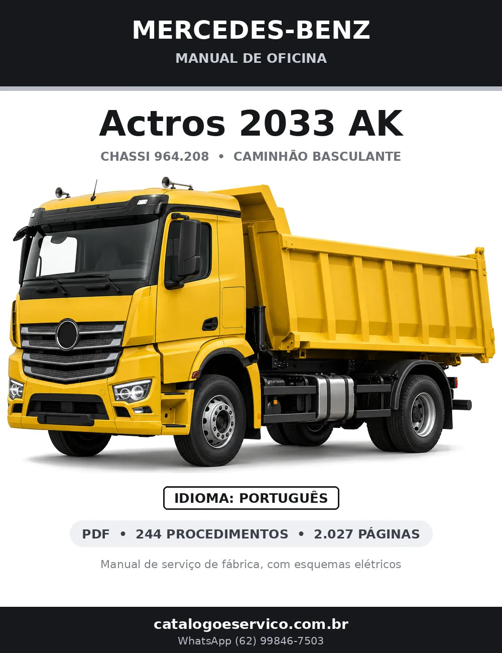 Capa do manual de oficina Mercedes-Benz Actros 2033 AK