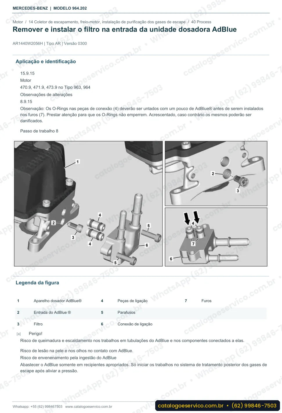 Página de procedimento do manual de oficina Mercedes-Benz Actros 2033 K