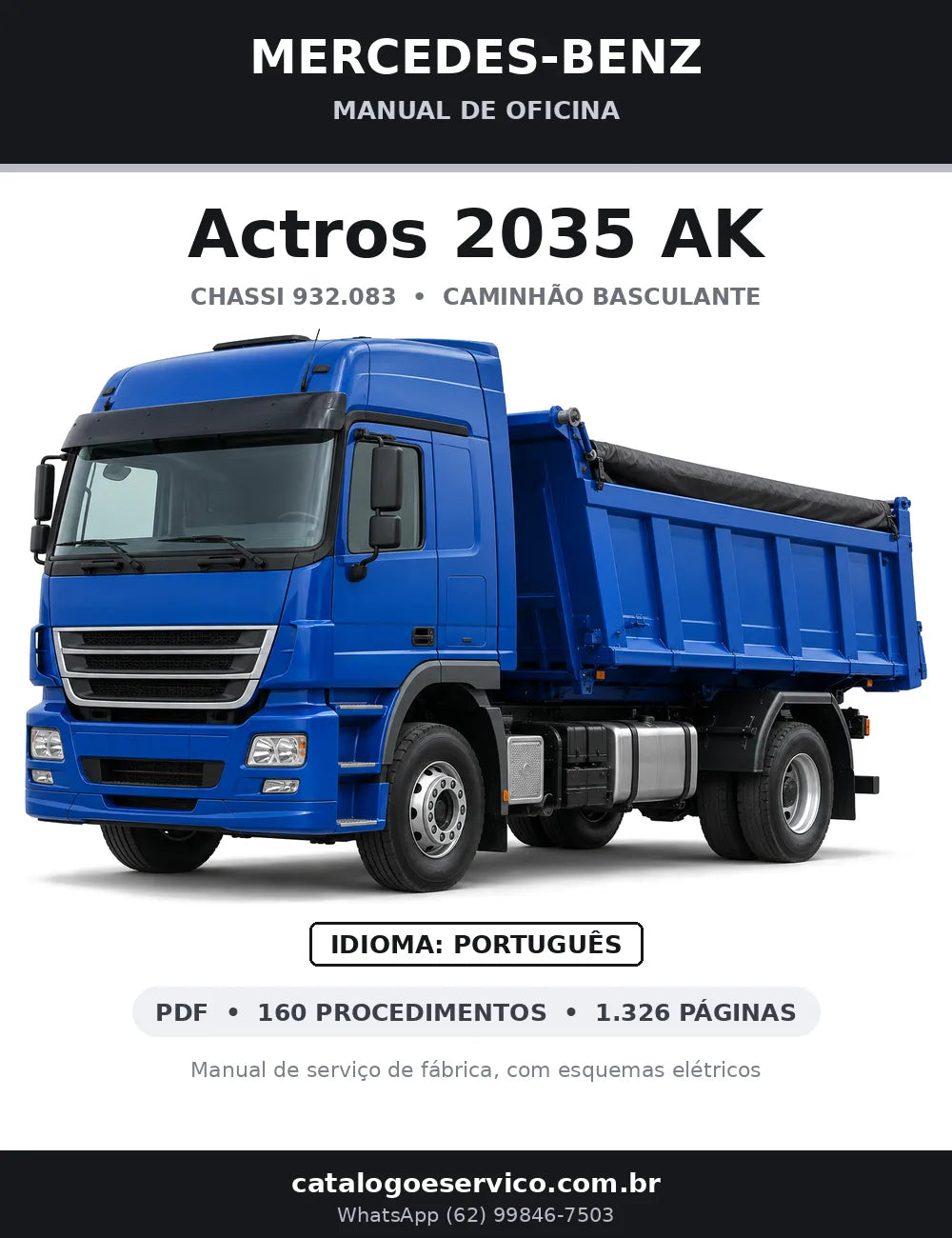 Capa do manual de oficina Mercedes-Benz Actros 2035 AK