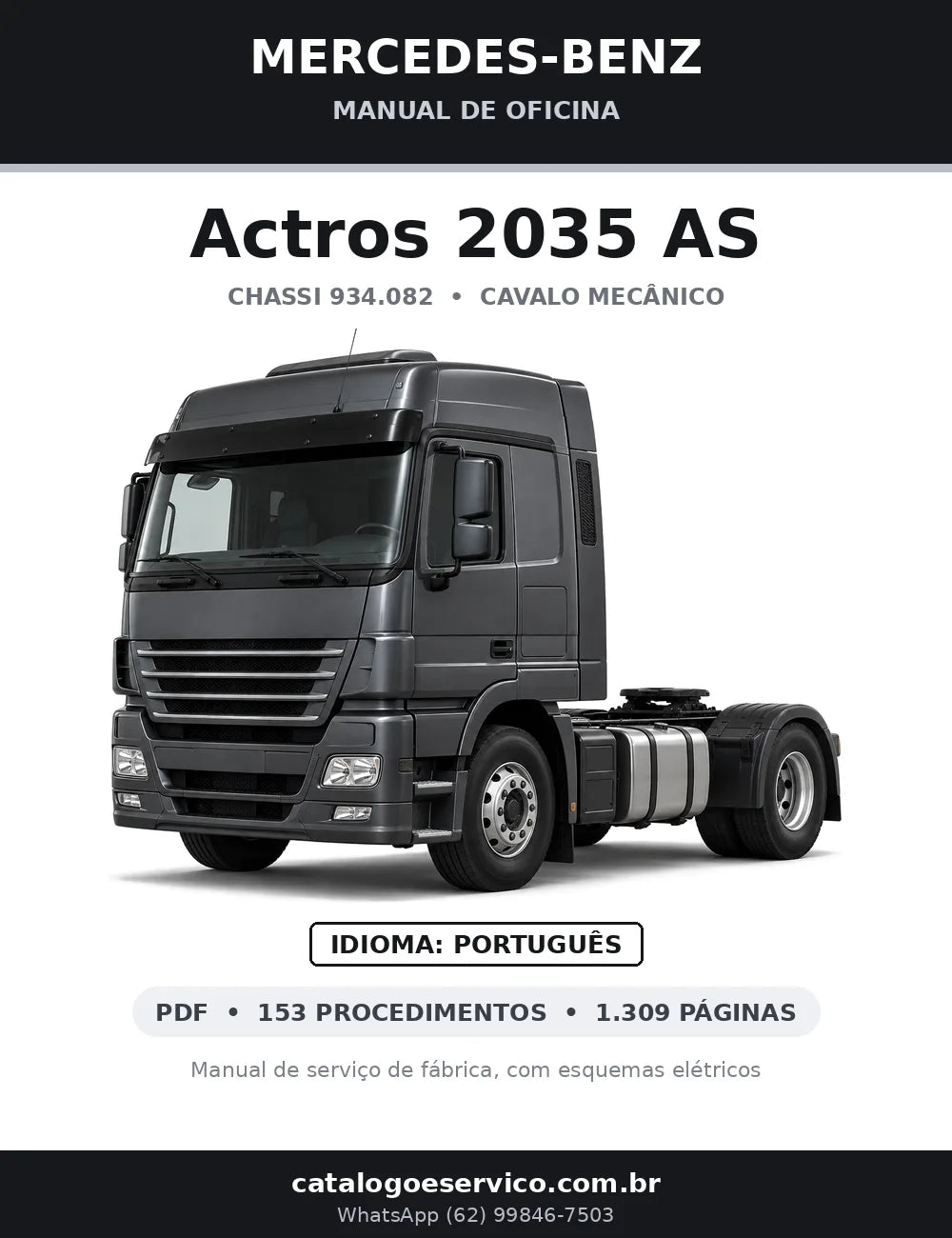 Capa do manual de oficina Mercedes-Benz Actros 2035 AS