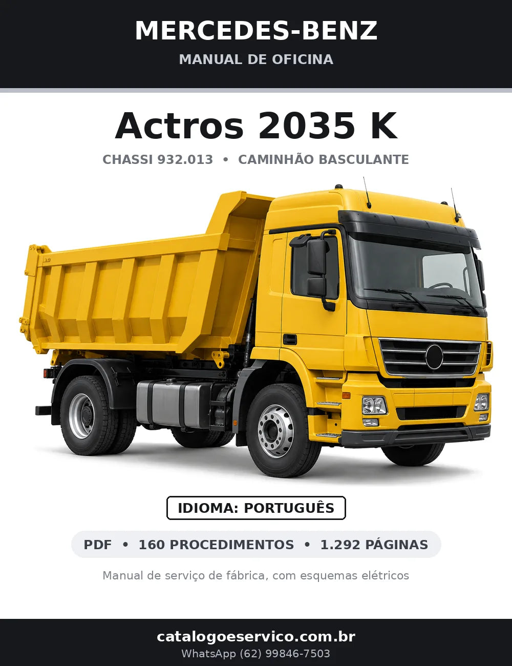 Capa do manual de oficina Mercedes-Benz Actros 2035 K