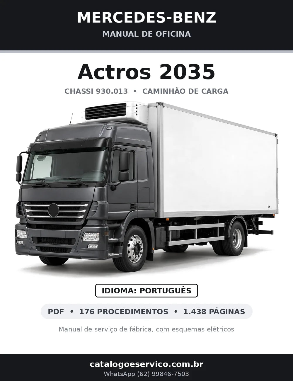 Capa do manual de oficina Mercedes-Benz Actros 2035