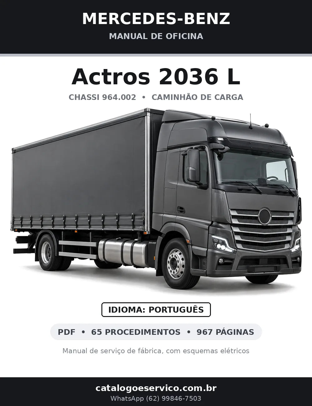 Capa do manual de oficina Mercedes-Benz Actros 2036 L